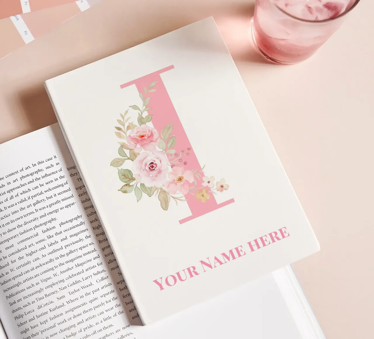 Letter I, Personalized Name Print, Personalized initial notebook by The Custom Letter