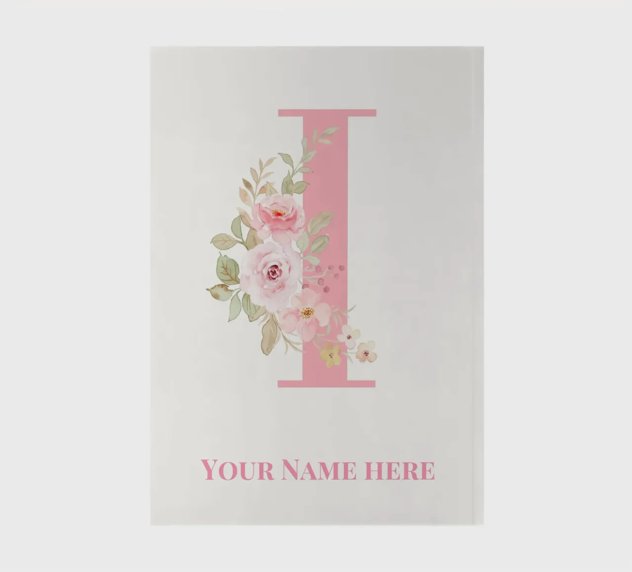 Letter I, Personalized Name Print, Personalized initial notebook by The Custom Letter