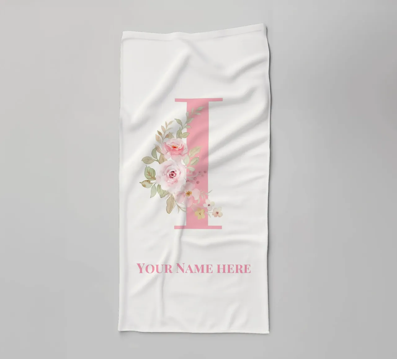 Lettera I, Stampa nome personalizzata, Iniziale personalizzata asciugamano da bagno da The Custom Letter