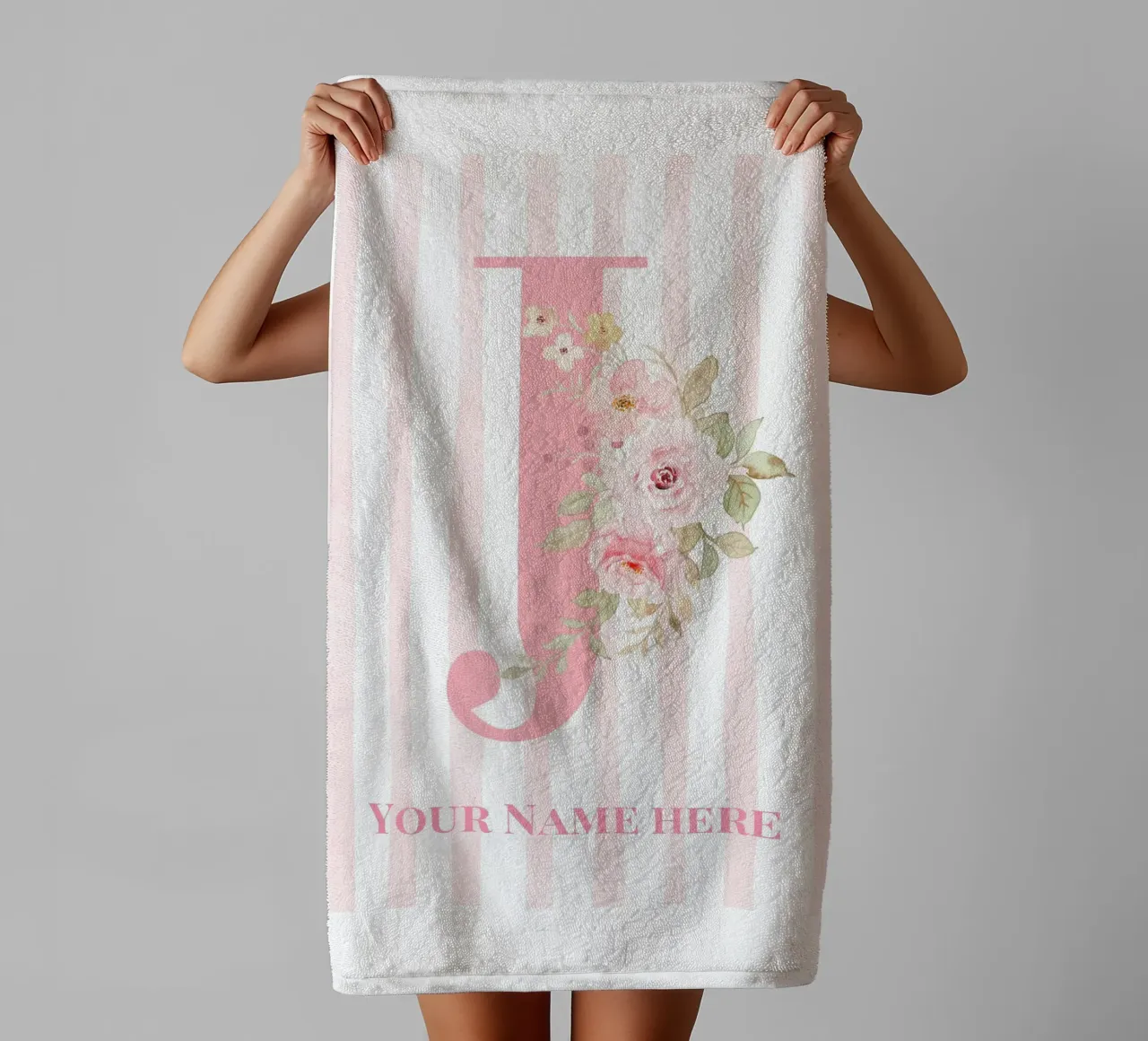 Letter J, Personalized Name Print, Personalized initial towel by The Custom Letter