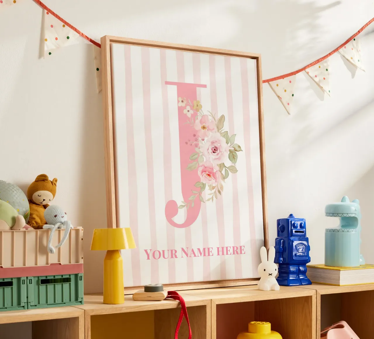 Letter J, Personalized Name Print, Personalized initial canvas by The Custom Letter