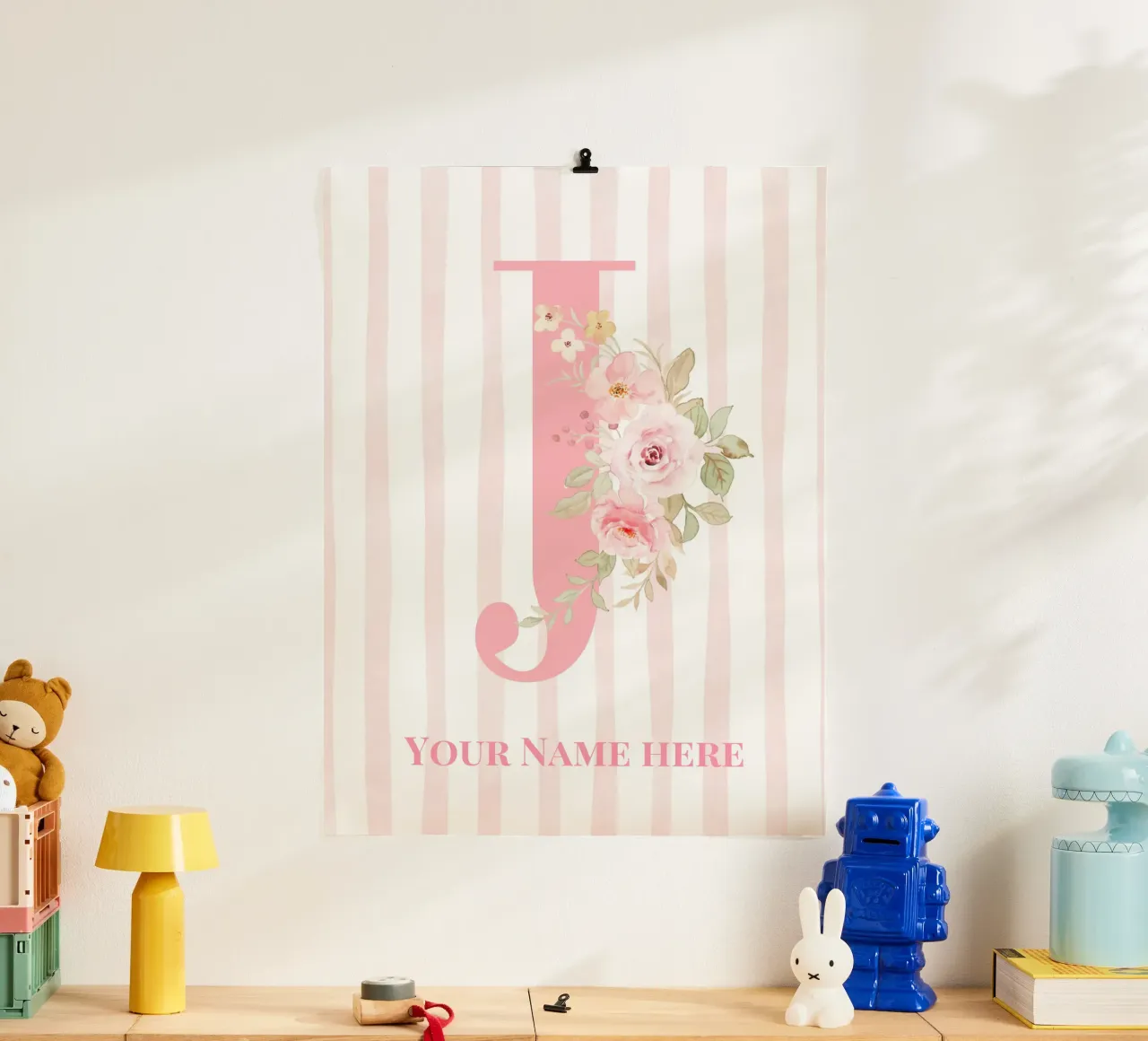 Letter J, Personalized Name Print, Personalized initial hahnemühle by The Custom Letter