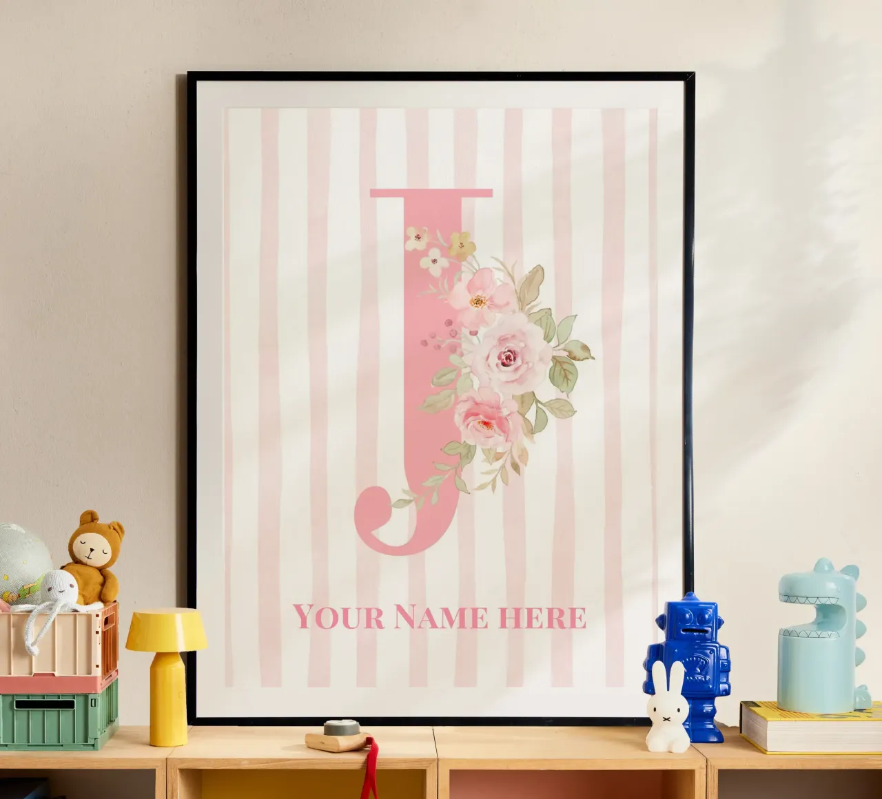 Letter J, Personalized Name Print, Personalized initial hahnemühle by The Custom Letter