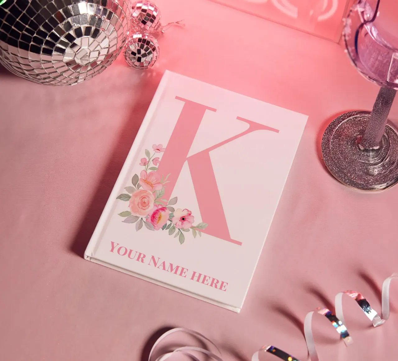 Letter K, Personalized Name Print, Personalized initial notebook by The Custom Letter