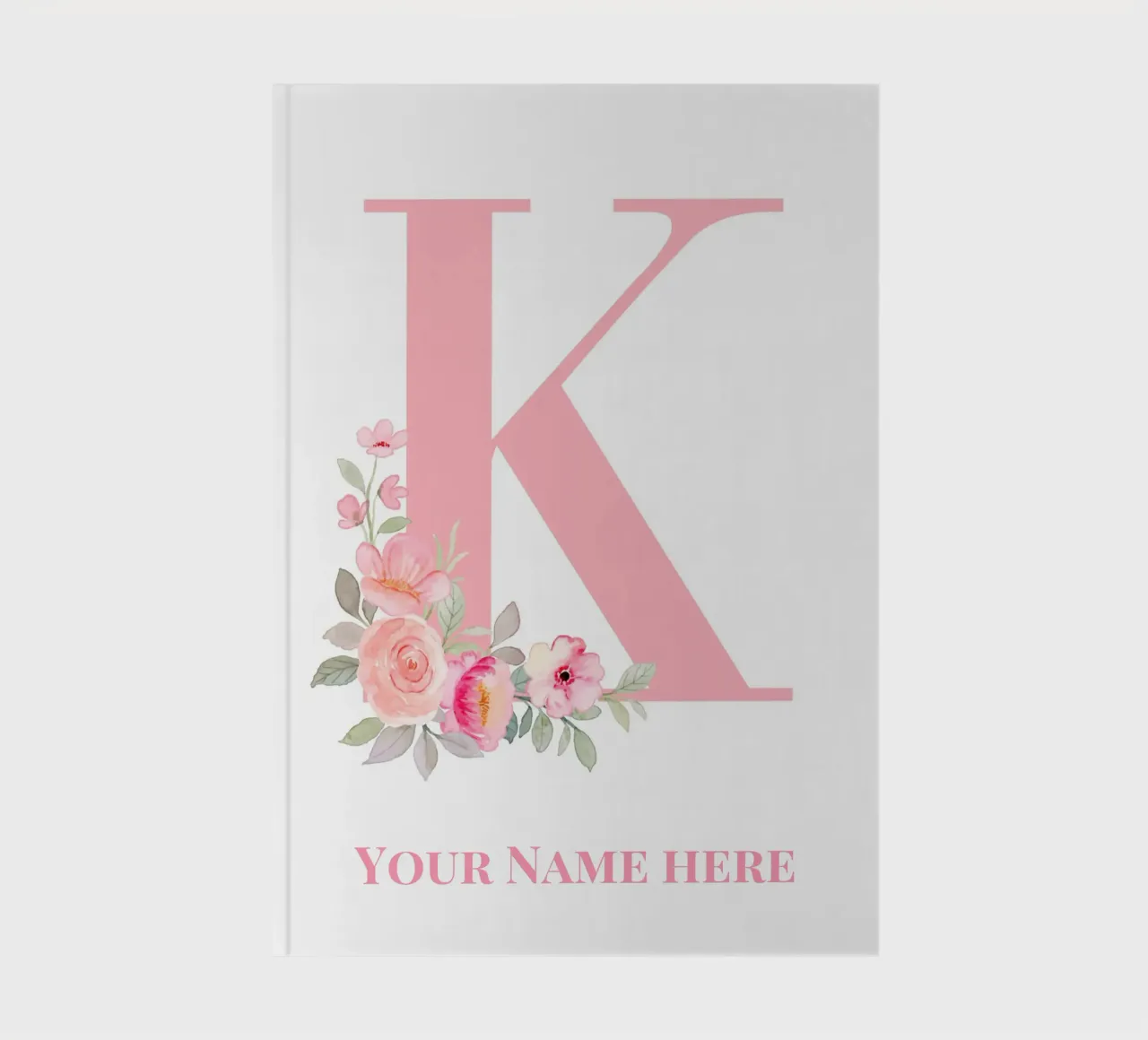 Letter K, Personalized Name Print, Personalized initial notebook by The Custom Letter