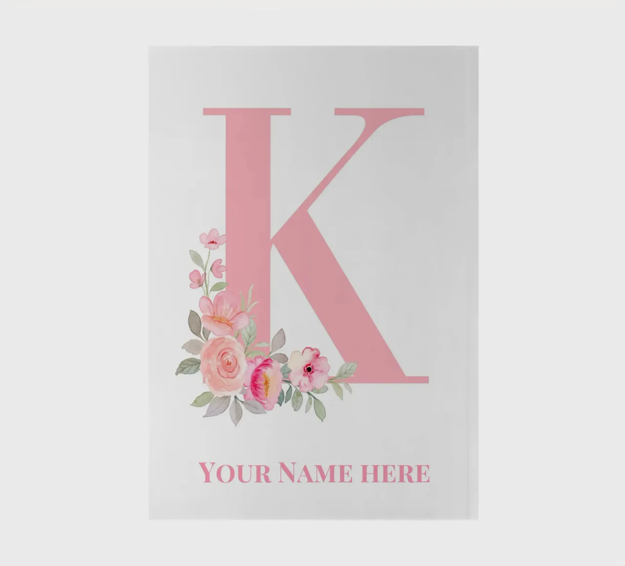 Letter K, Personalized Name Print, Personalized initial notebook by The Custom Letter