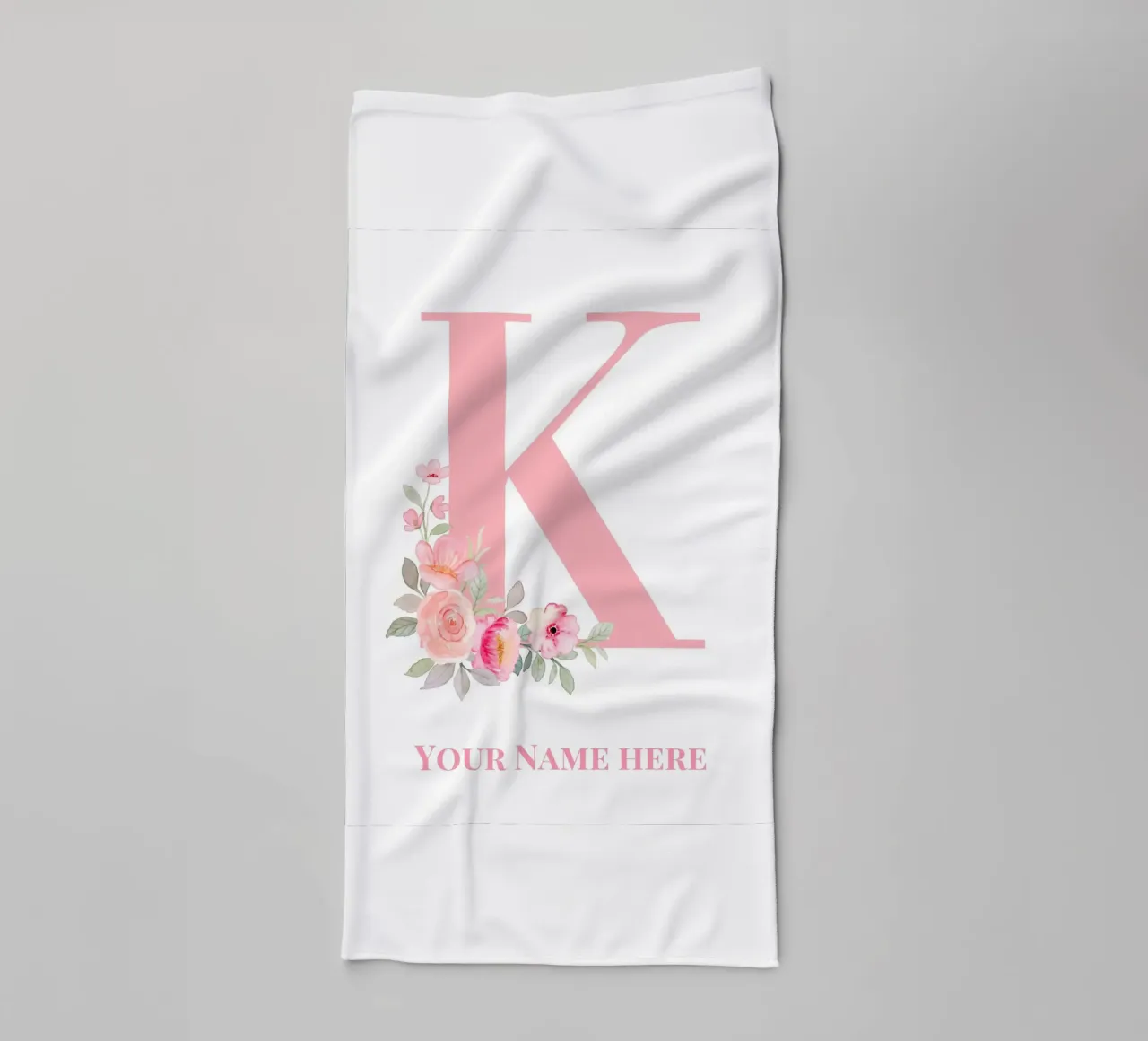 Letter K, Personalized Name Print, Personalized initial towel by The Custom Letter