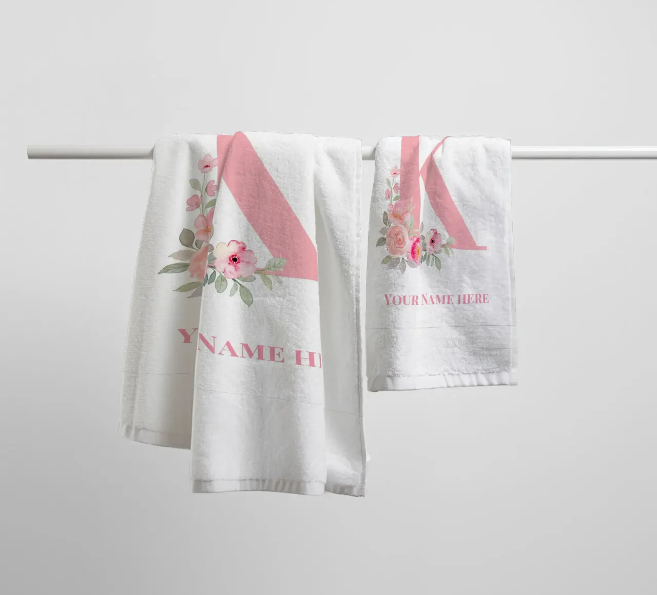 Letter K, Personalized Name Print, Personalized initial towel by The Custom Letter