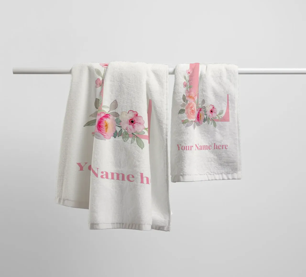 Letter L, Personalized Name Print, Personalized initial towel by The Custom Letter