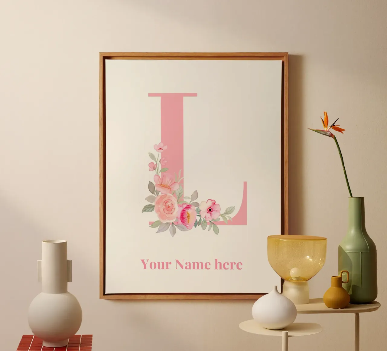 Letter L, Personalized Name Print, Personalized initial canvas by The Custom Letter