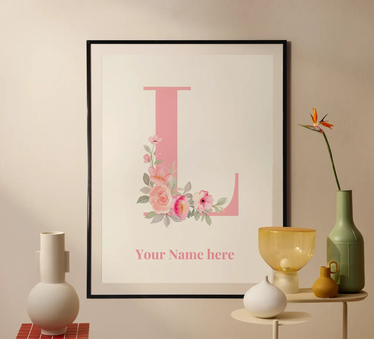 Letter L, Personalized Name Print, Personalized initial hahnemühle by The Custom Letter
