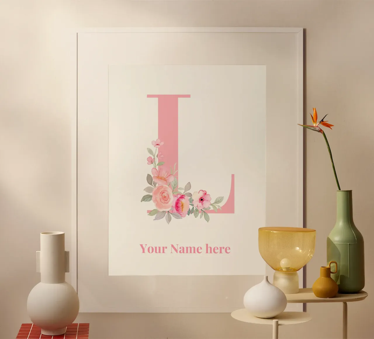 Letter L, Personalized Name Print, Personalized initial hahnemühle by The Custom Letter