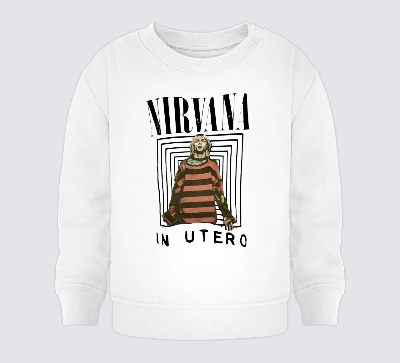 Kurt Cobain en el útero sudadera de bebé de Gunawan Rb