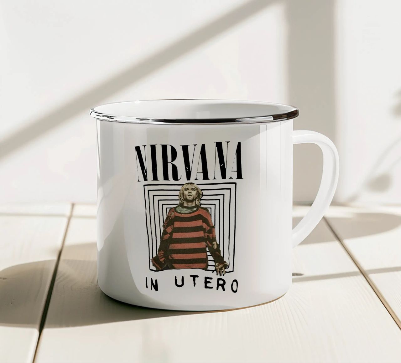 Kurt Cobain in utero tazza in smalto da Gunawan Rb