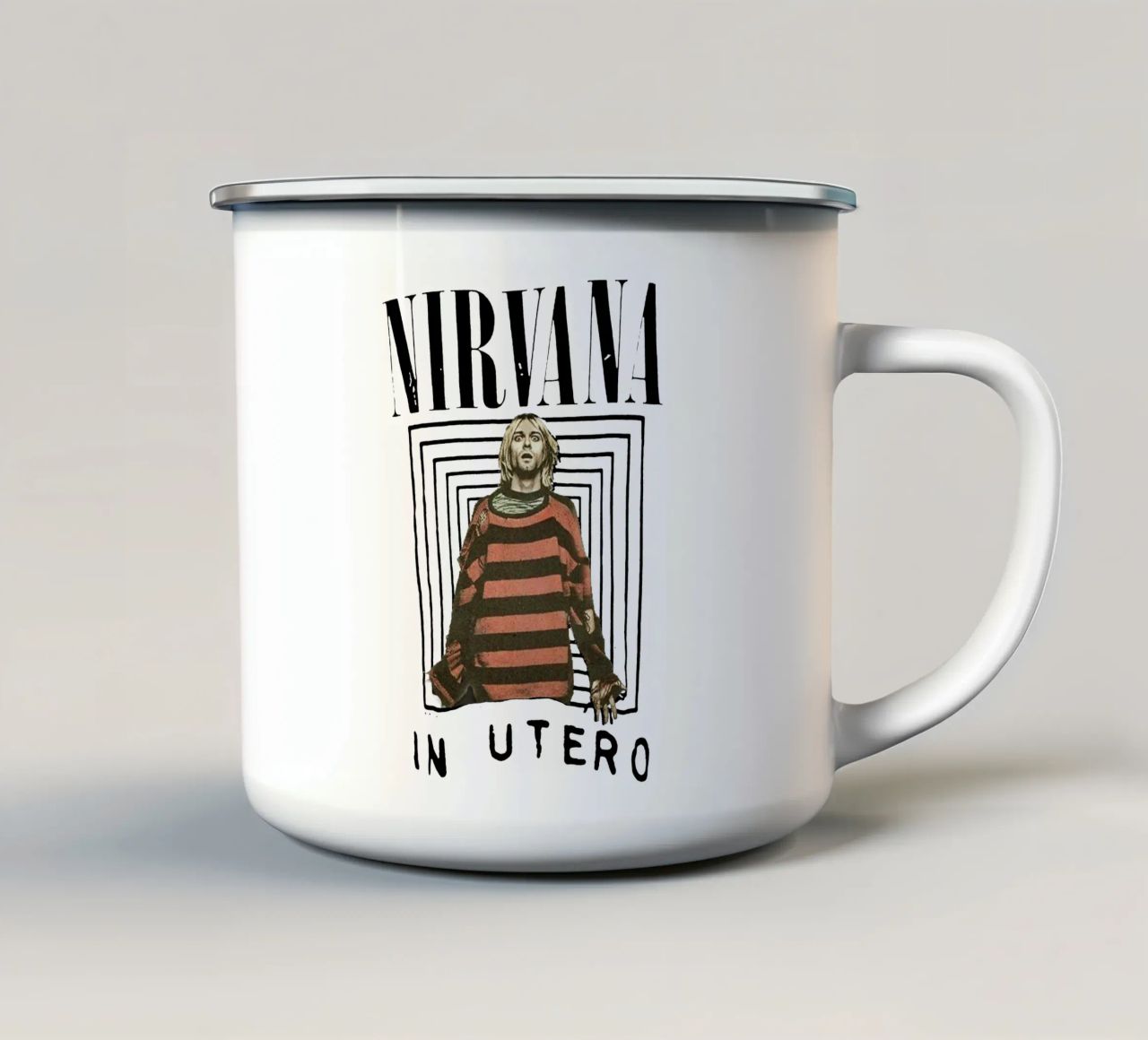 Kurt Cobain in utero tazza in smalto da Gunawan Rb