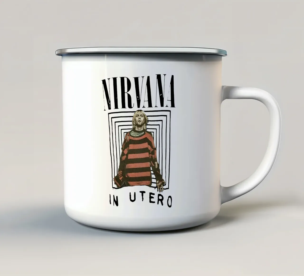 Kurt Cobain in utero tazza in smalto da Gunawan Rb