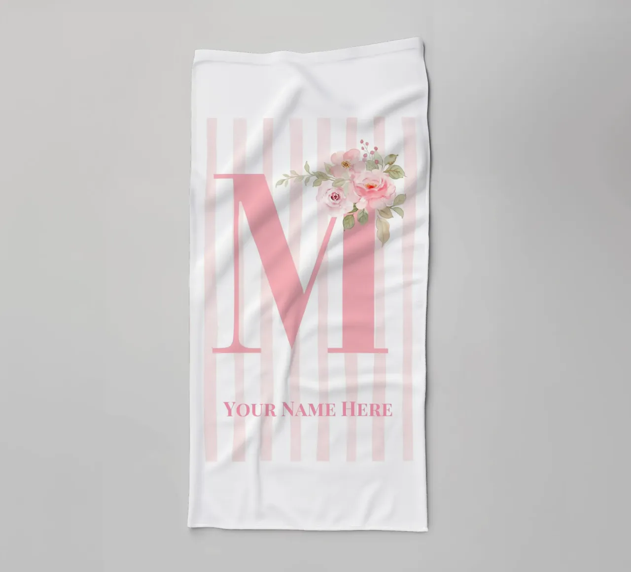 Letter M, Personalized Name Print, Personalized initial towel by The Custom Letter