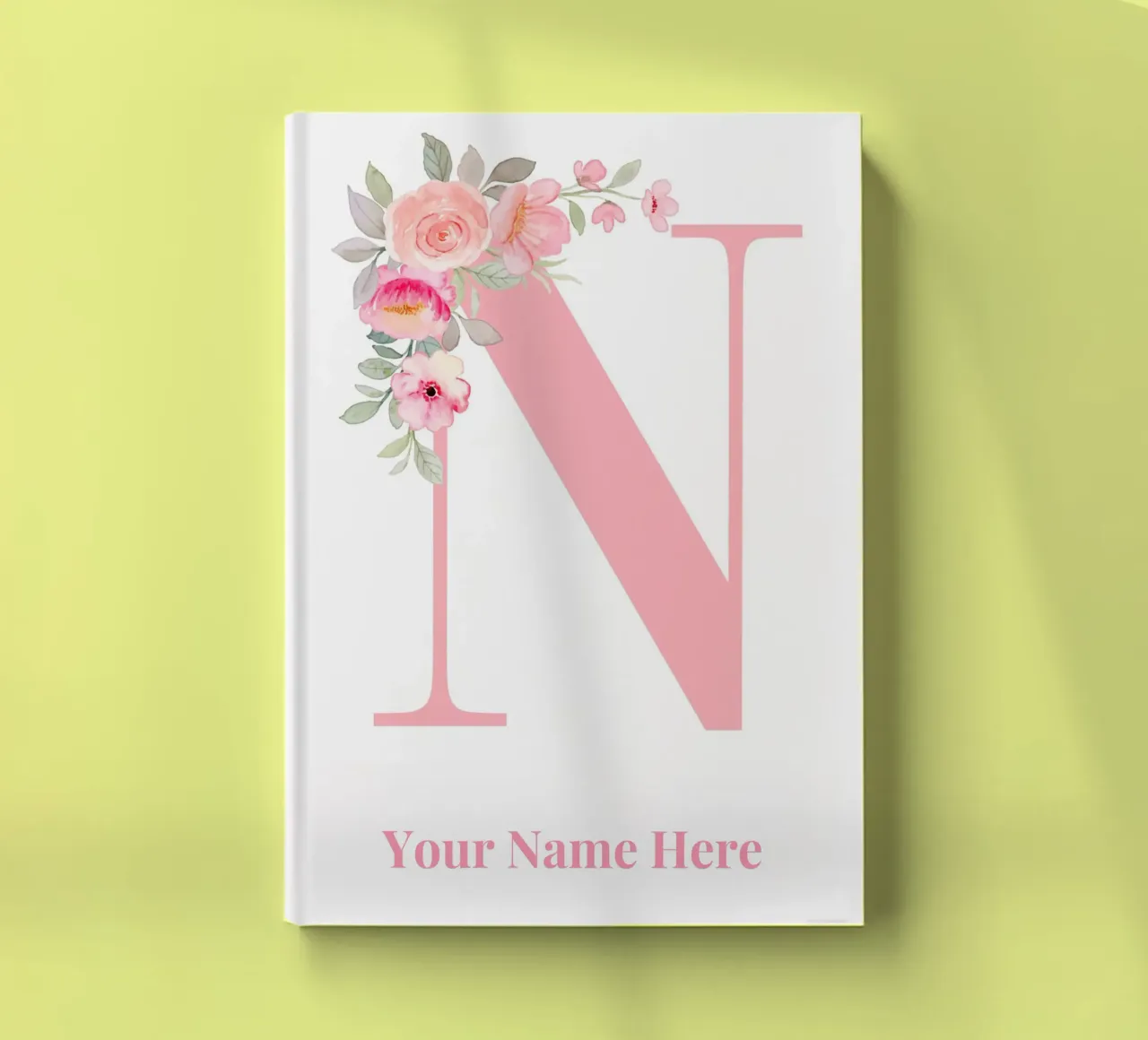 Letter N, Personalized Name Print, Personalized initial notebook by The Custom Letter
