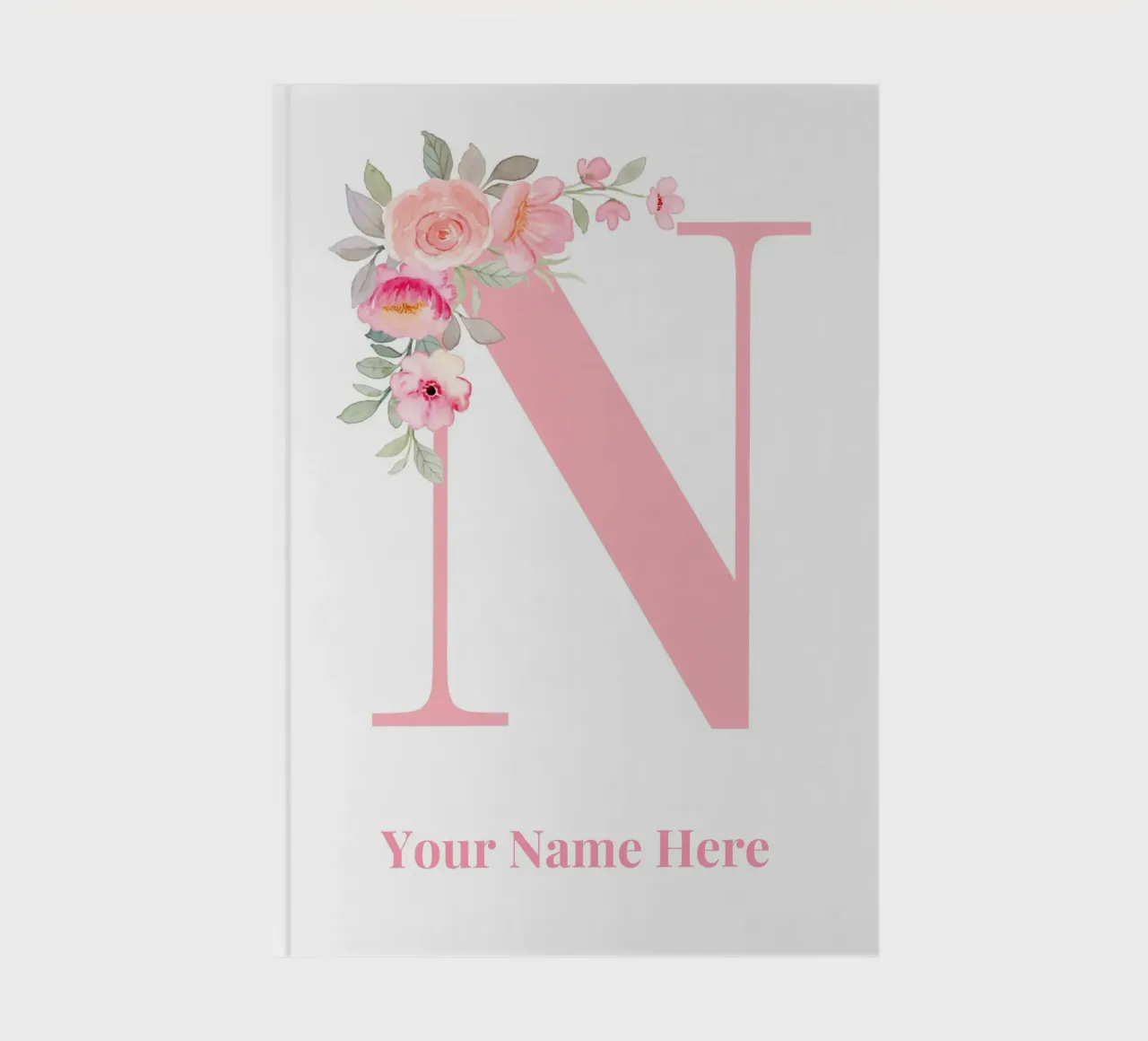 Letter N, Personalized Name Print, Personalized initial notebook by The Custom Letter