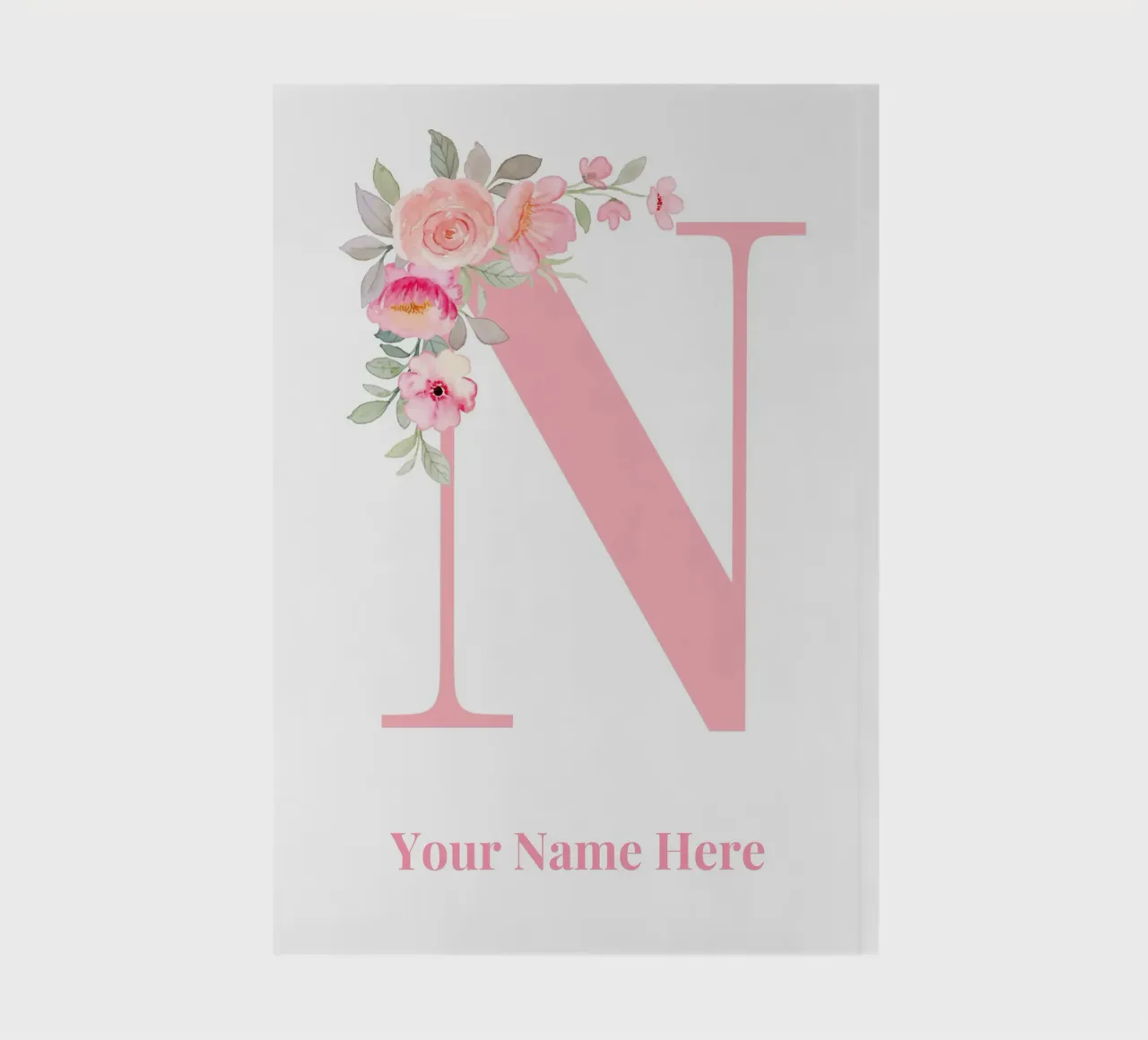 Letter N, Personalized Name Print, Personalized initial notebook by The Custom Letter