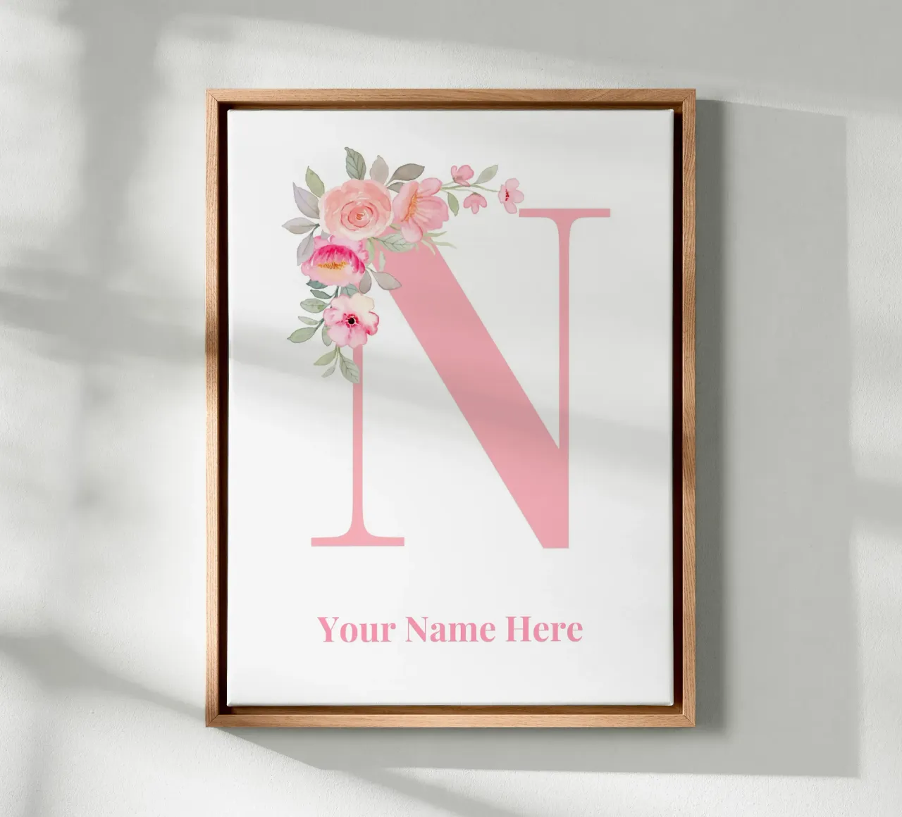 Letter N, Personalized Name Print, Personalized initial canvas by The Custom Letter