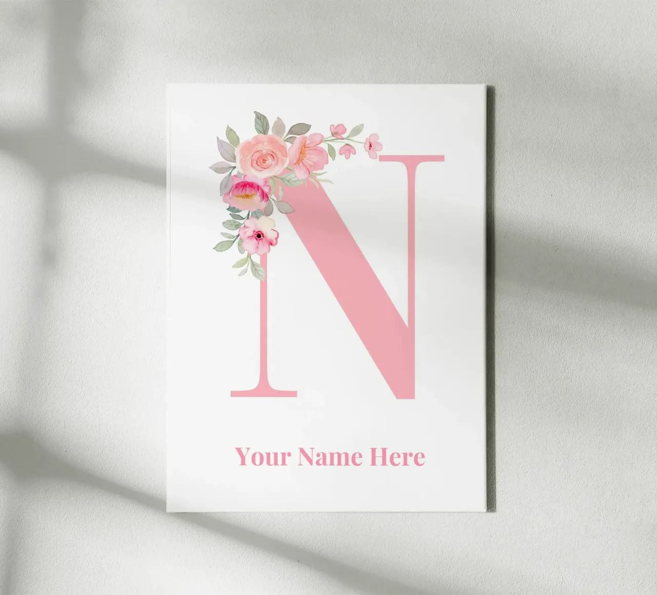 Letter N, Personalized Name Print, Personalized initial canvas by The Custom Letter