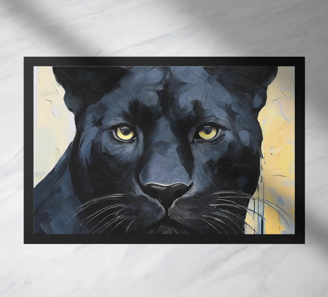 Ritratto di pantera dai colori intensi zerbino da Take Your Art BV