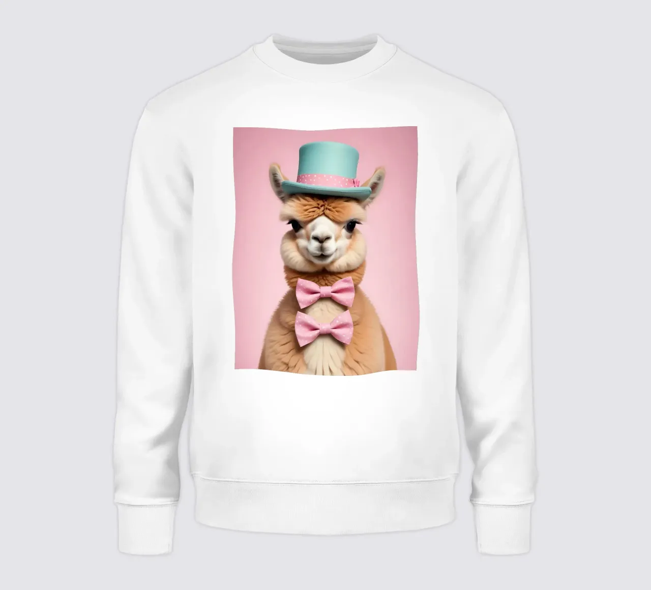 Dapper Alpaca - Simpatico ritratto animale in pastello felpa da Graceful Desine