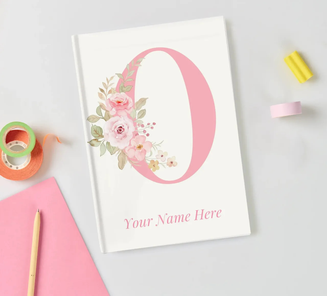 Letter O, Personalized Name Print, Personalized initial notebook by The Custom Letter