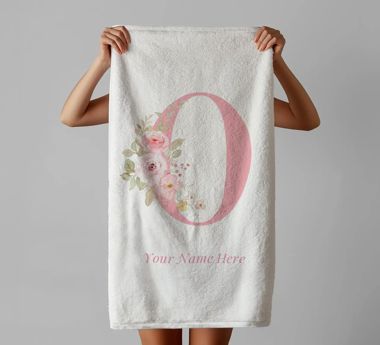 Letter O, Personalized Name Print, Personalized initial towel by The Custom Letter