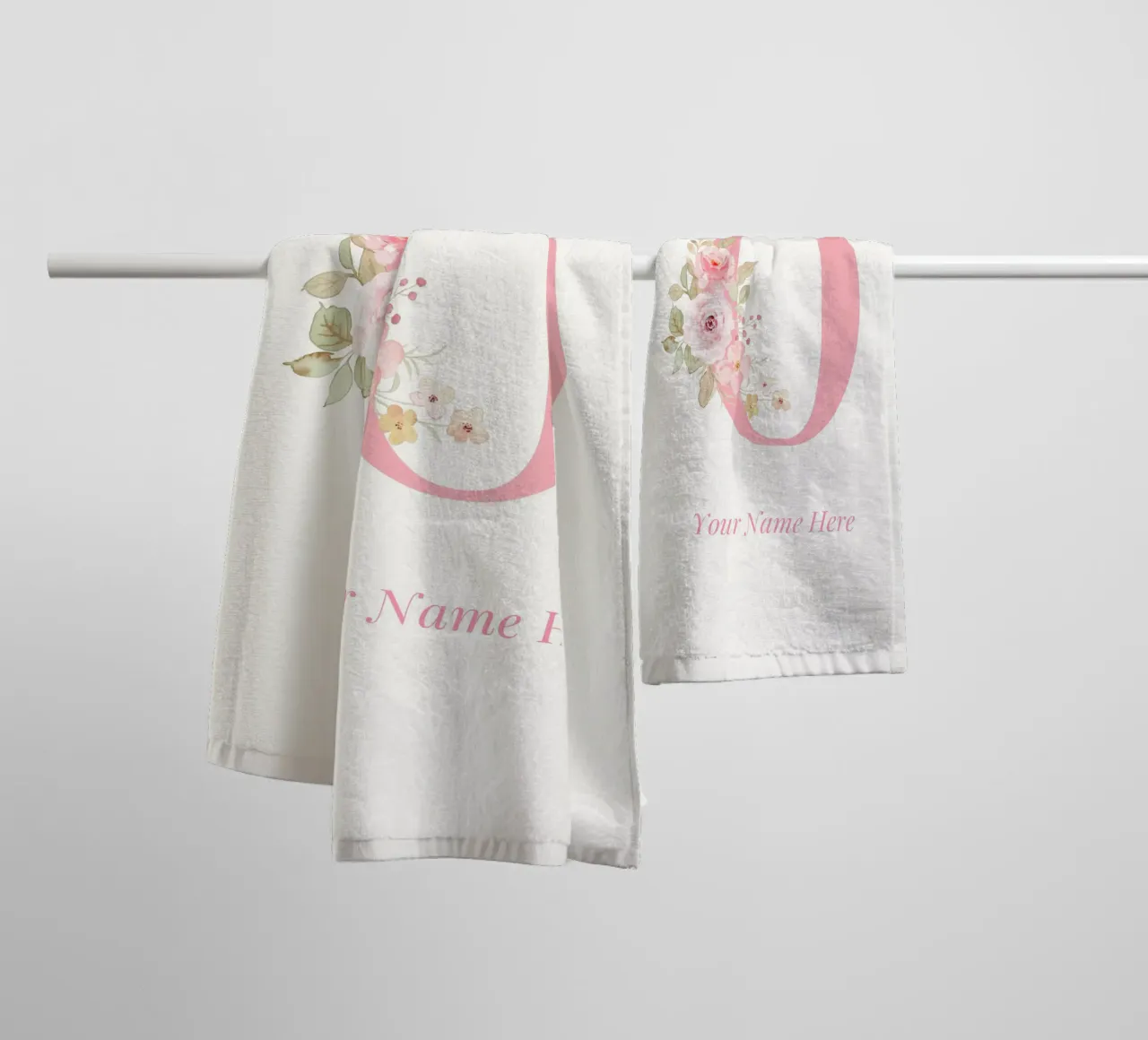 Letter O, Personalized Name Print, Personalized initial towel by The Custom Letter