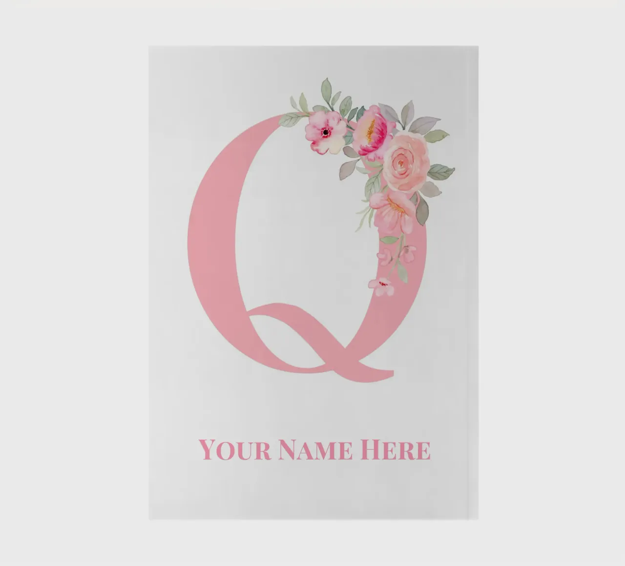 Letter Q, Personalized Name Print, Personalized initial notebook by The Custom Letter