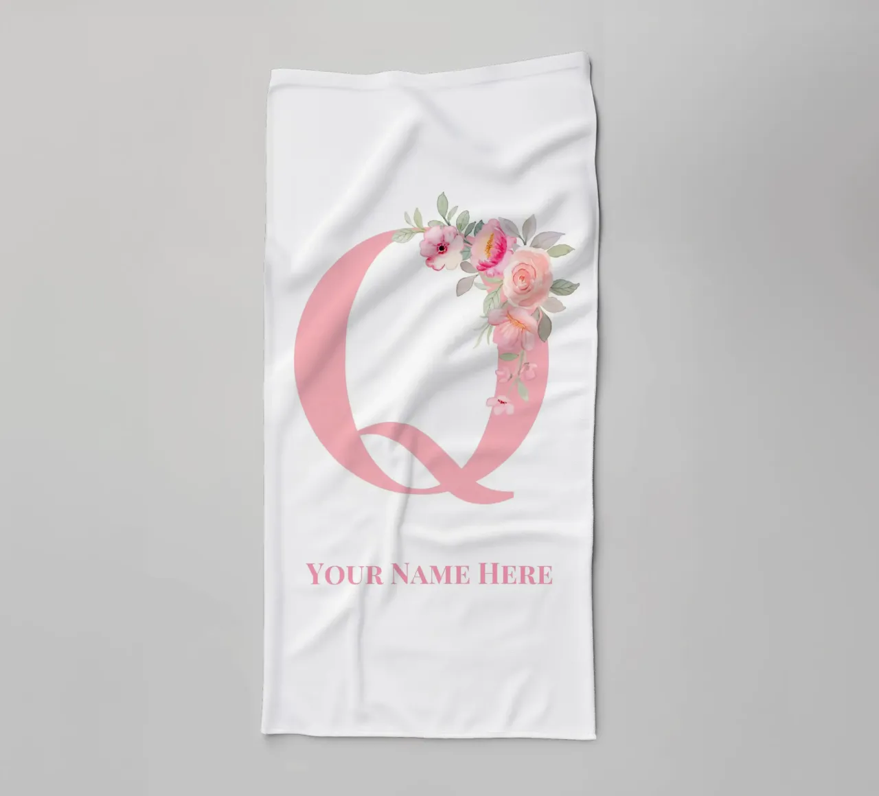 Letter Q, Personalized Name Print, Personalized initial towel by The Custom Letter