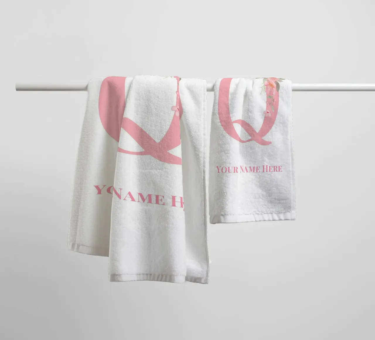 Letter Q, Personalized Name Print, Personalized initial towel by The Custom Letter
