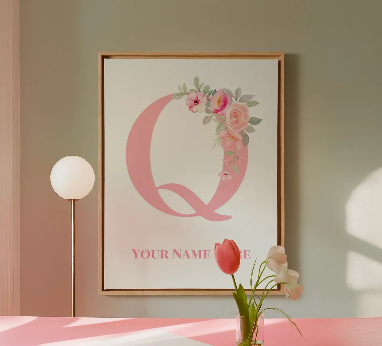 Letter Q, Personalized Name Print, Personalized initial canvas by The Custom Letter