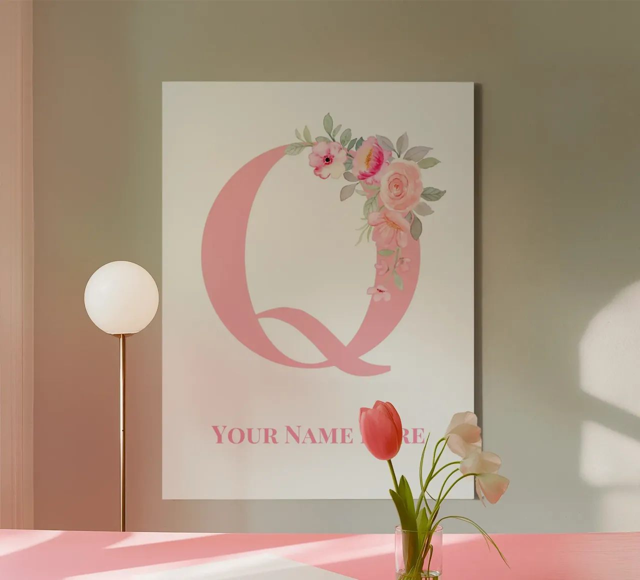 Letter Q, Personalized Name Print, Personalized initial canvas by The Custom Letter