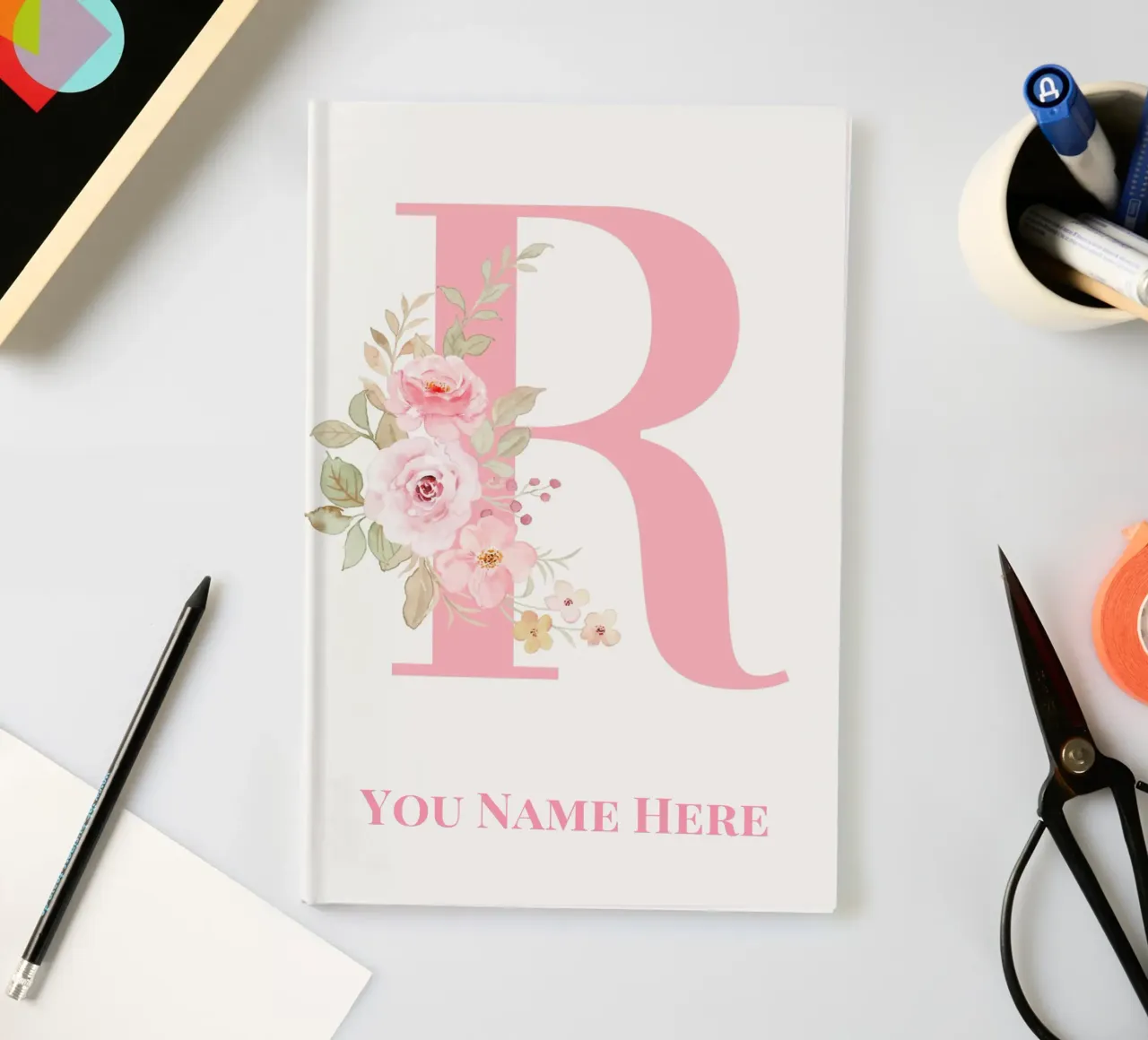 Letter R, Personalized Name Print, Personalized initial notebook by The Custom Letter