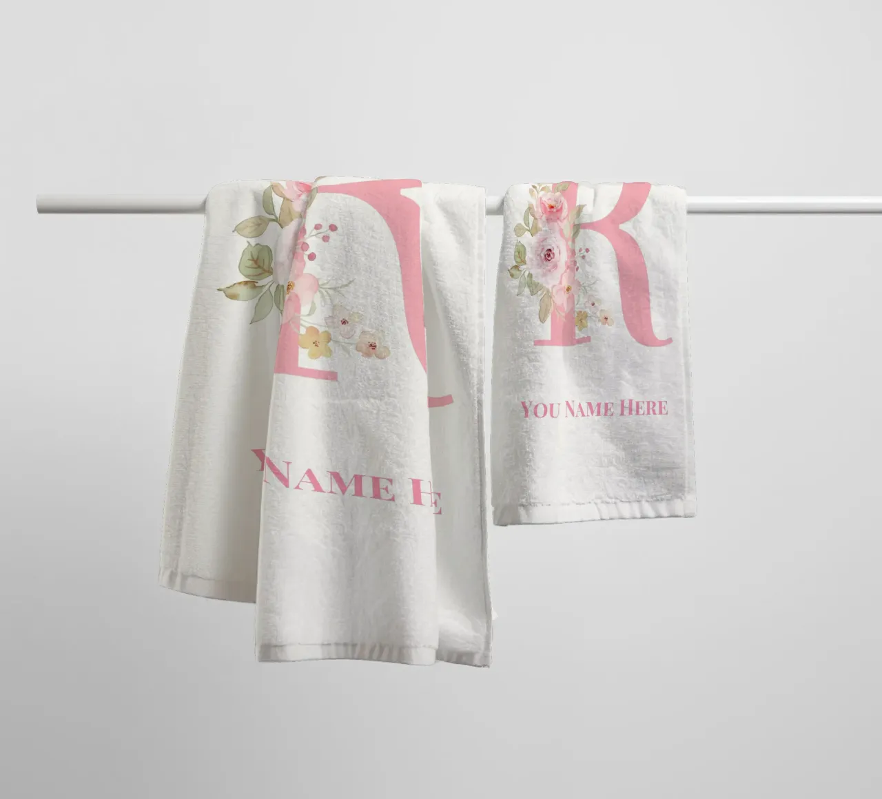 Letter R, Personalized Name Print, Personalized initial towel by The Custom Letter