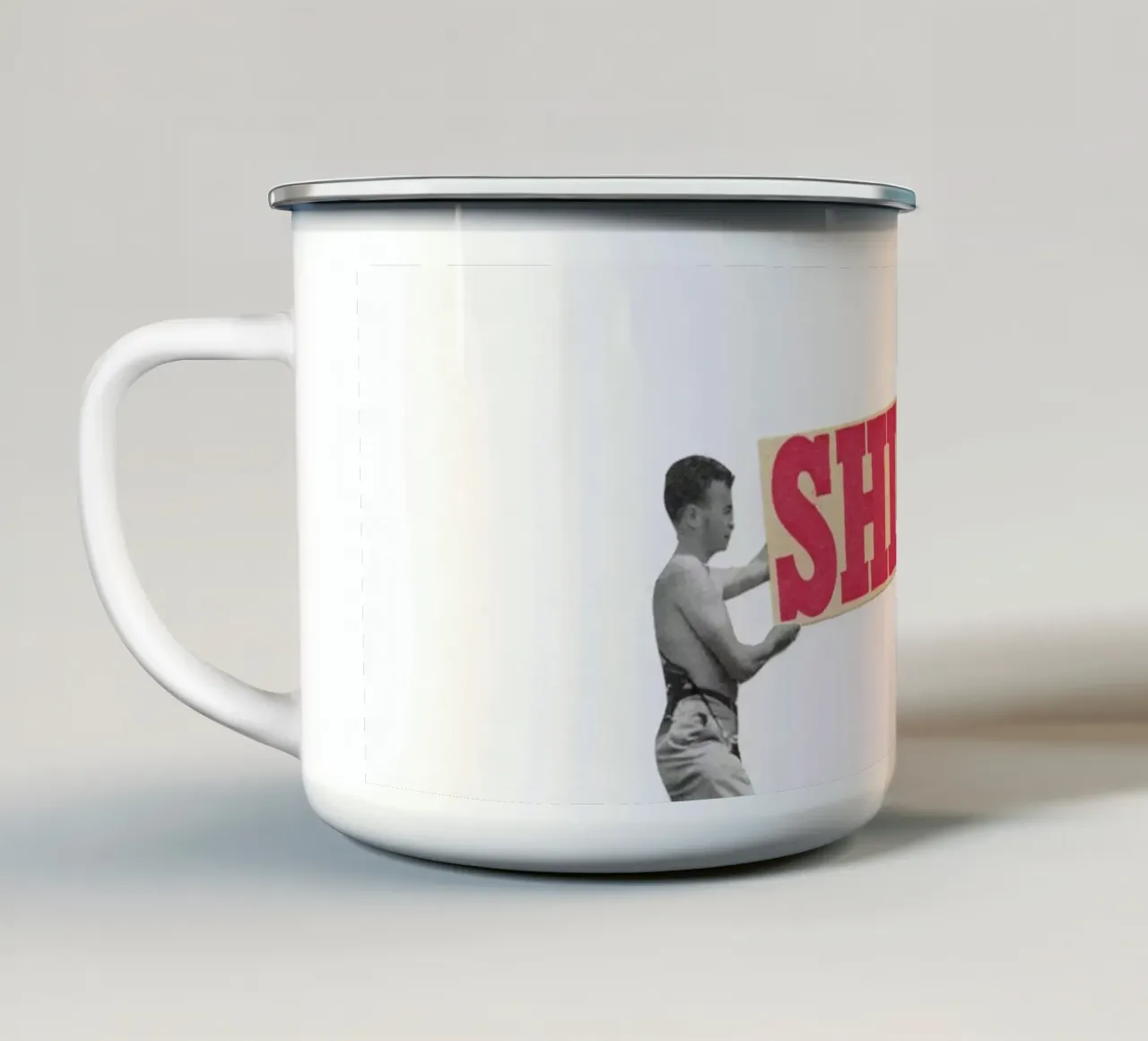 SOS tazza in smalto da Cassia Beck Collage