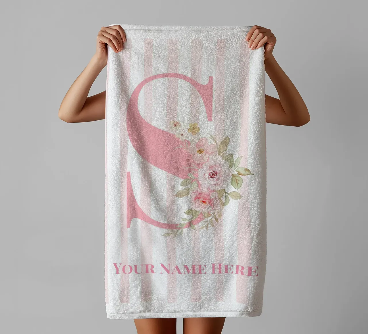 Letter S, Personalized Name Print, Personalized initial towel by The Custom Letter