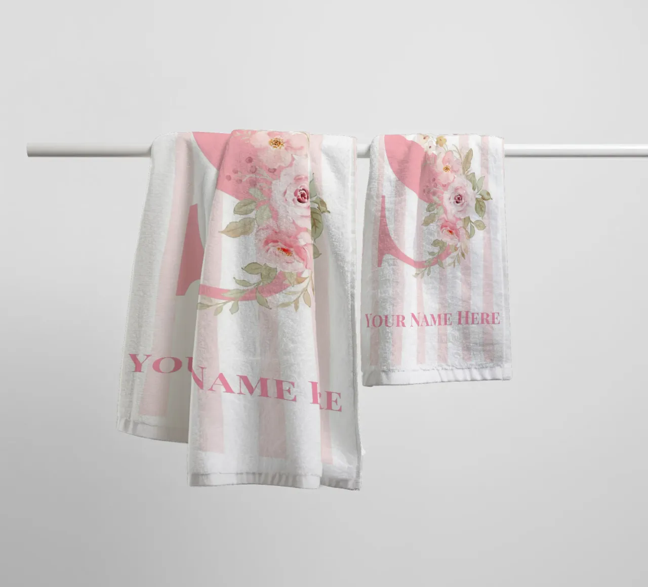 Letter S, Personalized Name Print, Personalized initial towel by The Custom Letter