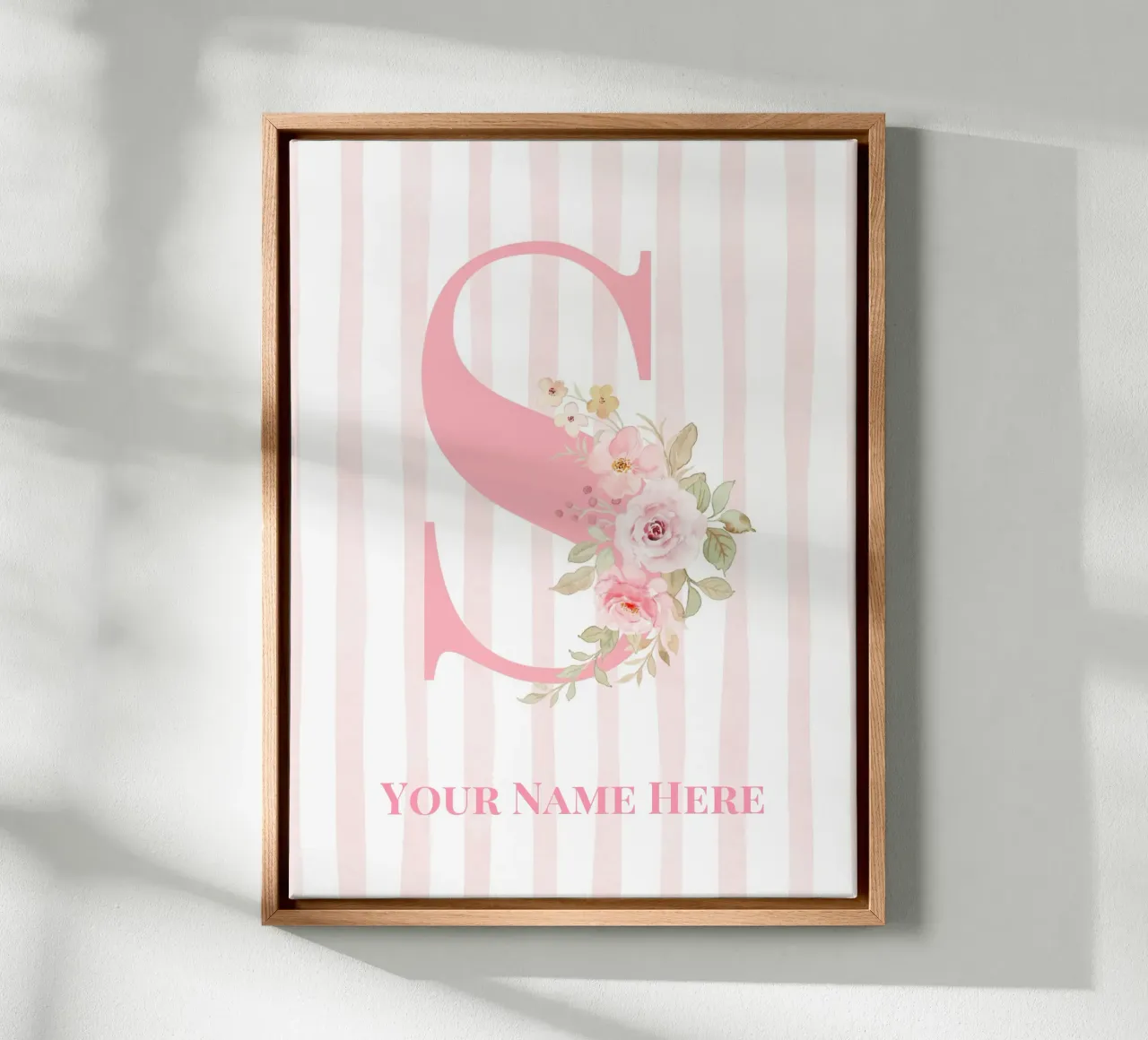 Letter S, Personalized Name Print, Personalized initial canvas by The Custom Letter