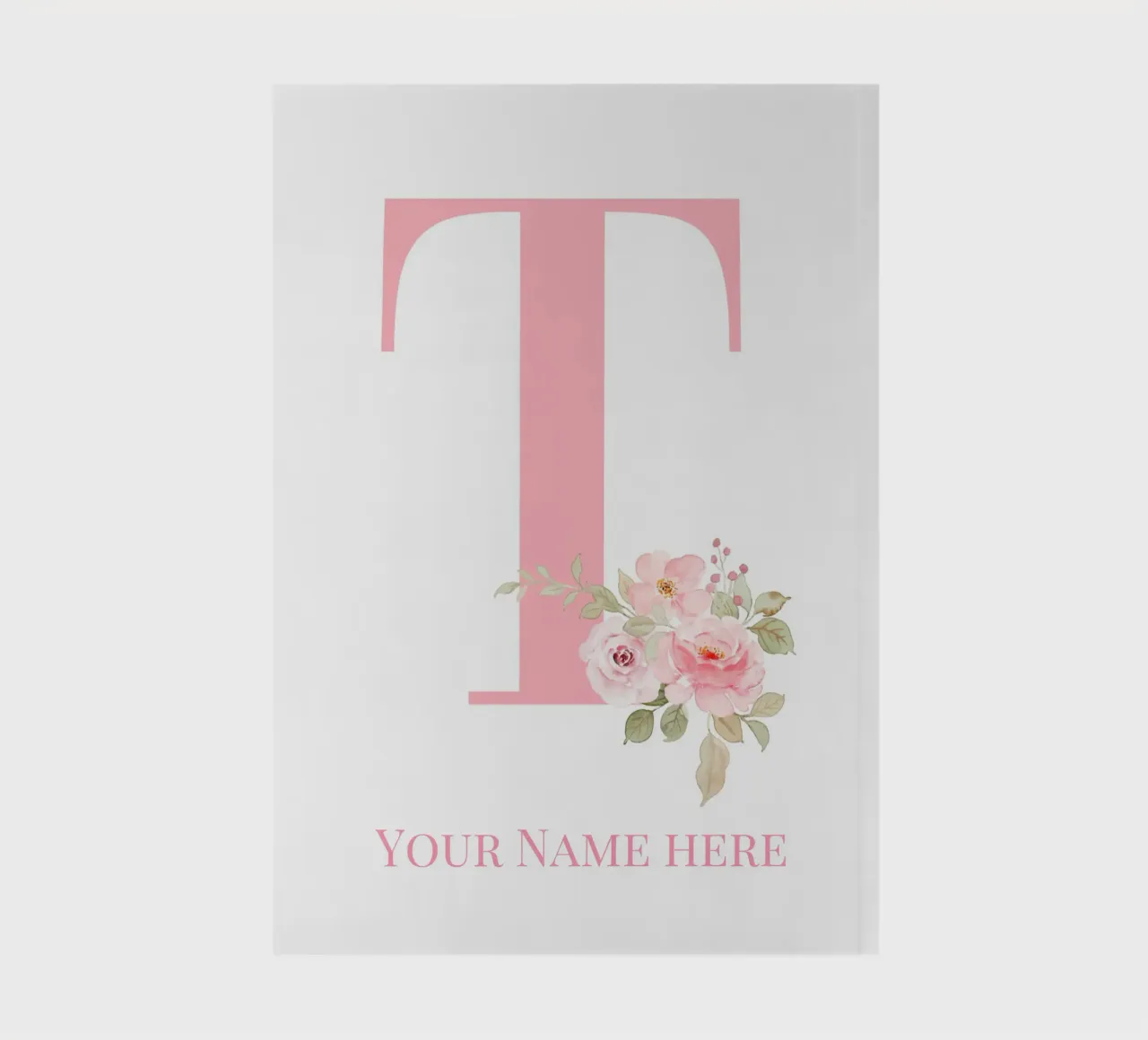 Letter T, Personalized Name Print, Personalized initial notebook by The Custom Letter