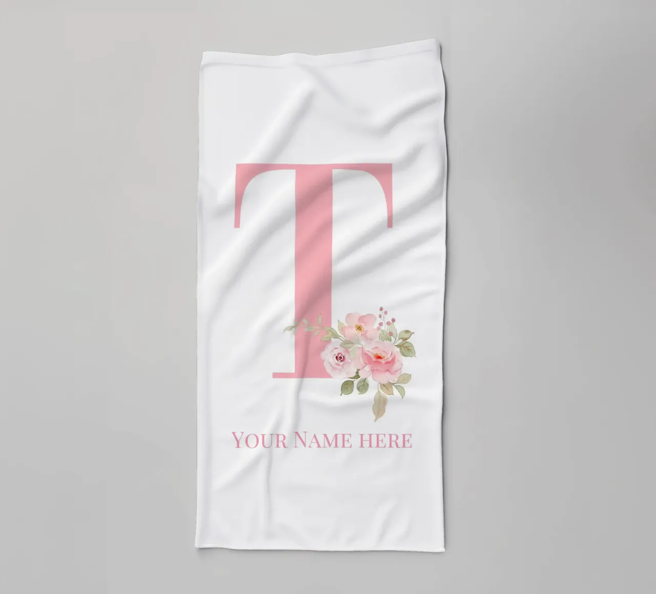 Letter T, Personalized Name Print, Personalized initial towel by The Custom Letter