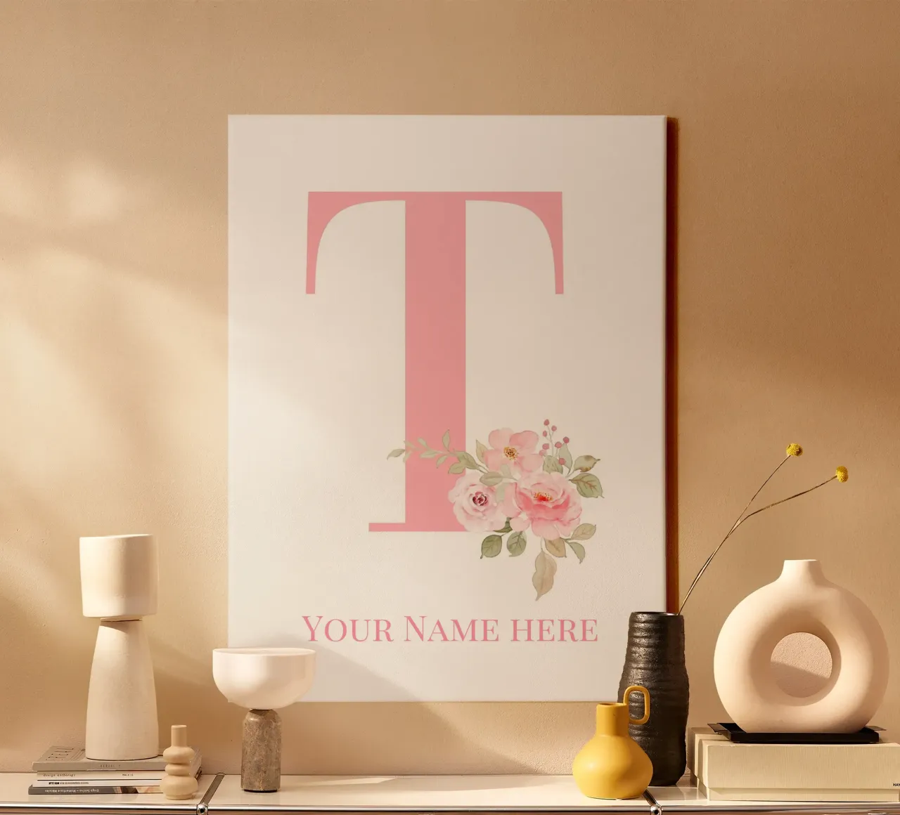 Letter T, Personalized Name Print, Personalized initial canvas by The Custom Letter