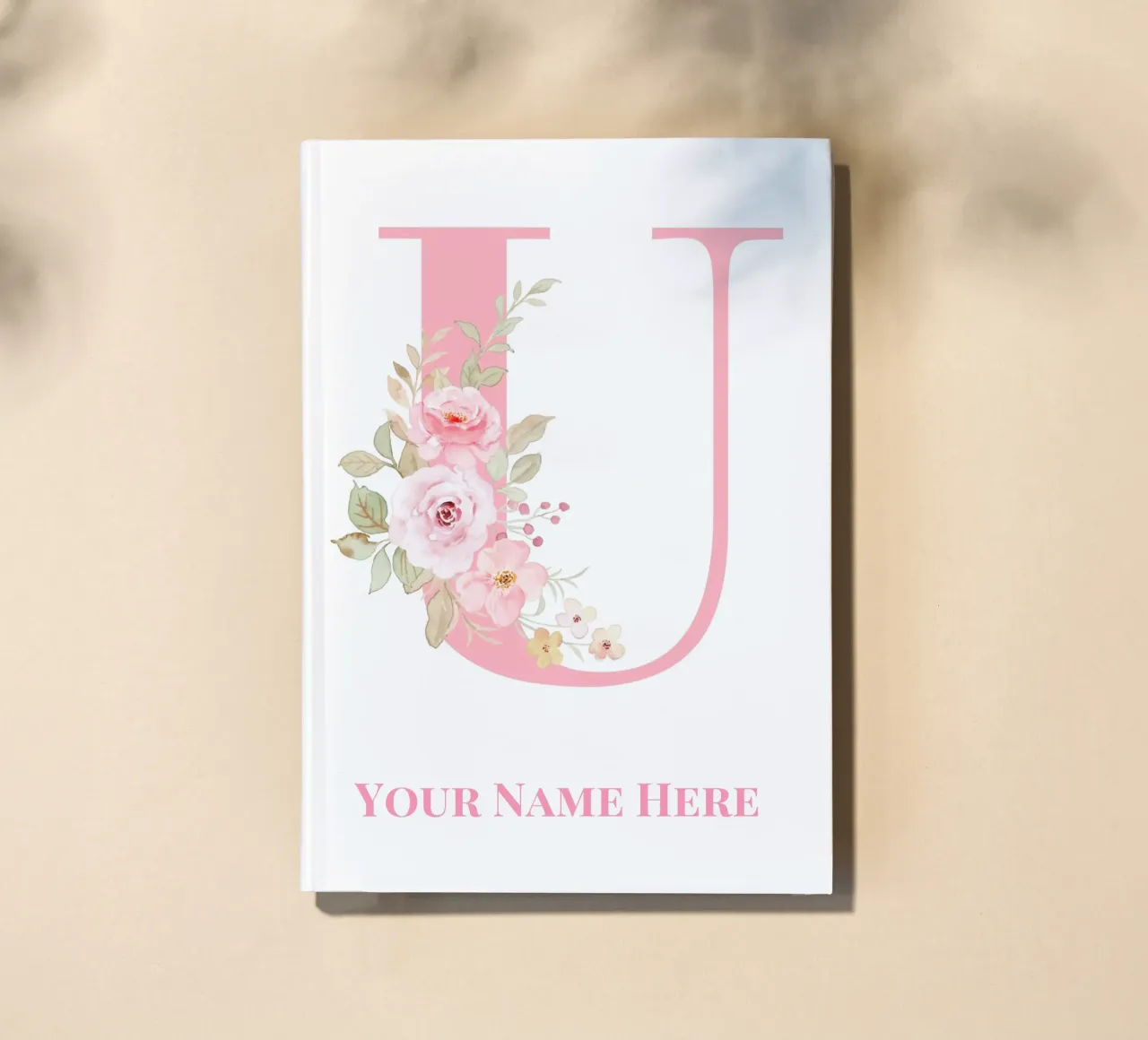 Letter U, Personalized Name Print, Personalized initial notebook by The Custom Letter
