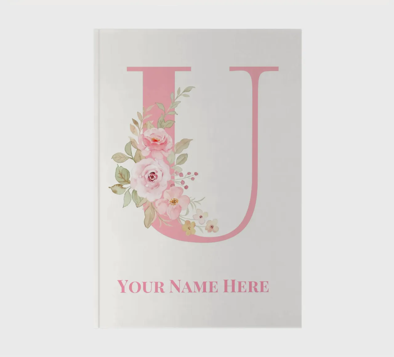 Letter U, Personalized Name Print, Personalized initial notebook by The Custom Letter