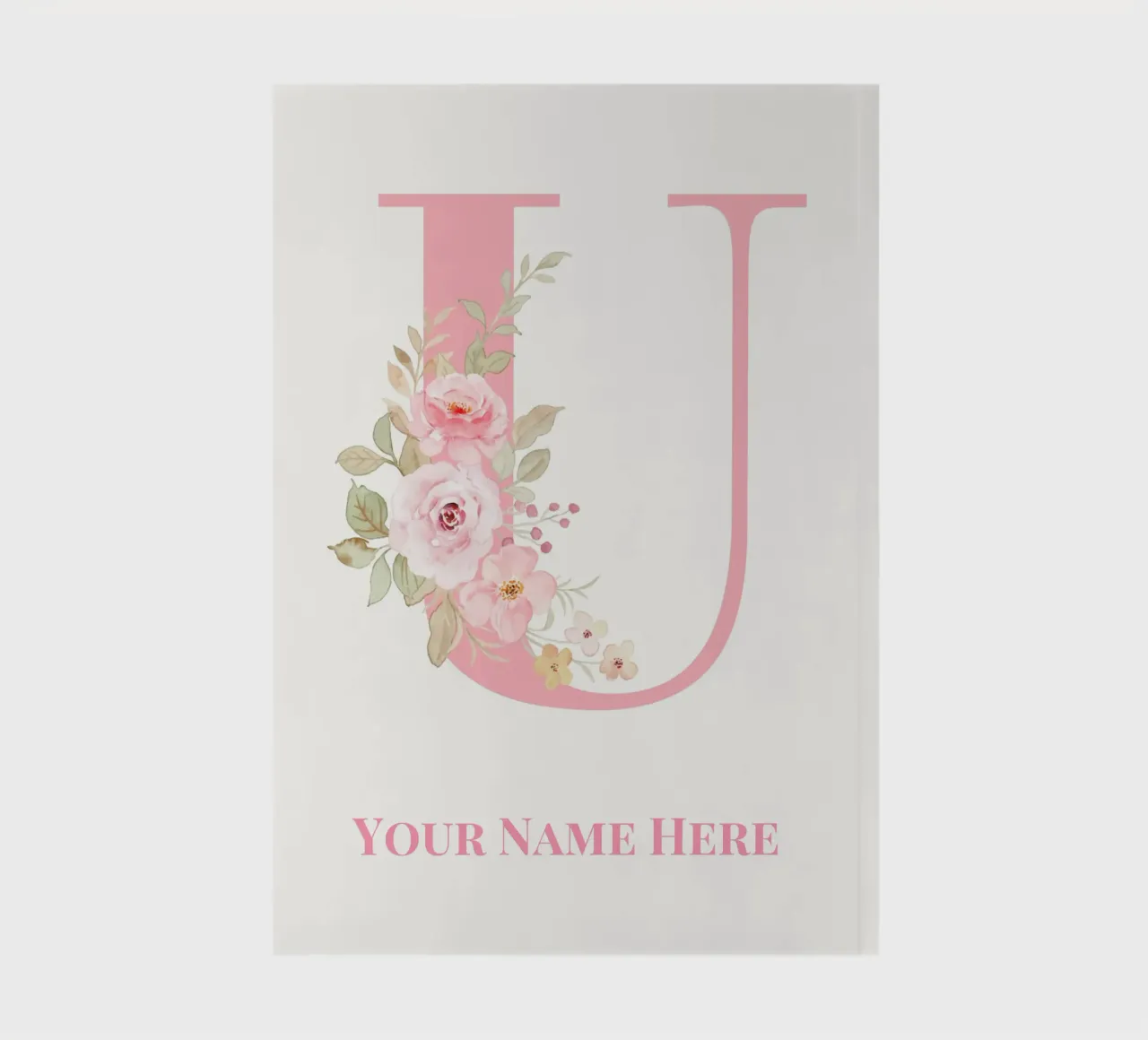 Letter U, Personalized Name Print, Personalized initial notebook by The Custom Letter