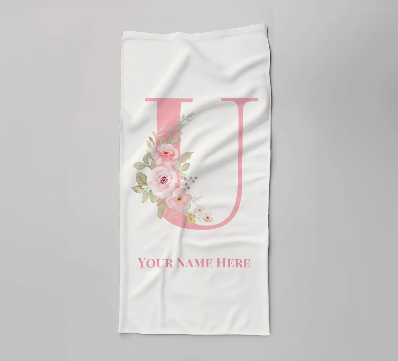 Letter U, Personalized Name Print, Personalized initial towel by The Custom Letter