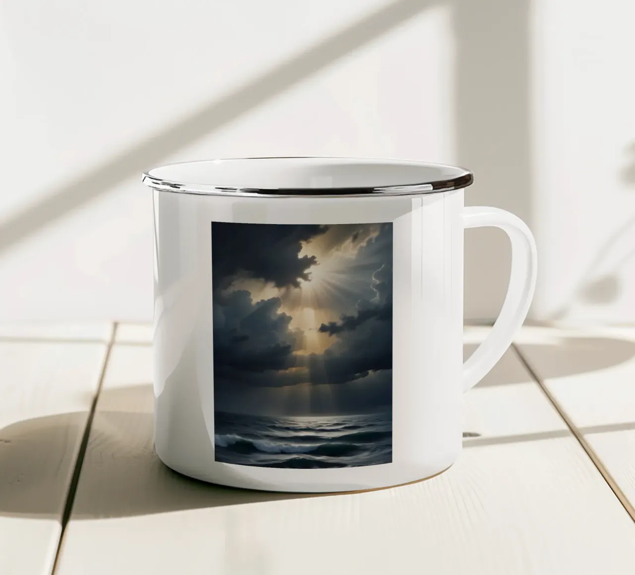 Heaven's Light - Tempesta sul mare tazza in smalto da Graceful Desine